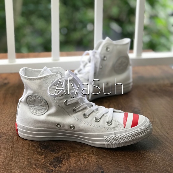 NWT Converse Ctas HI White/Navy/Red WMNS AUTHENTIC - Picture 3 of 7